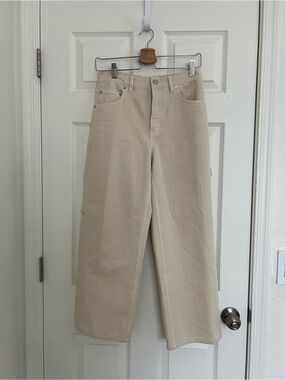 Tibi Garment Washed Twill Slouchy Carpenter Jean
